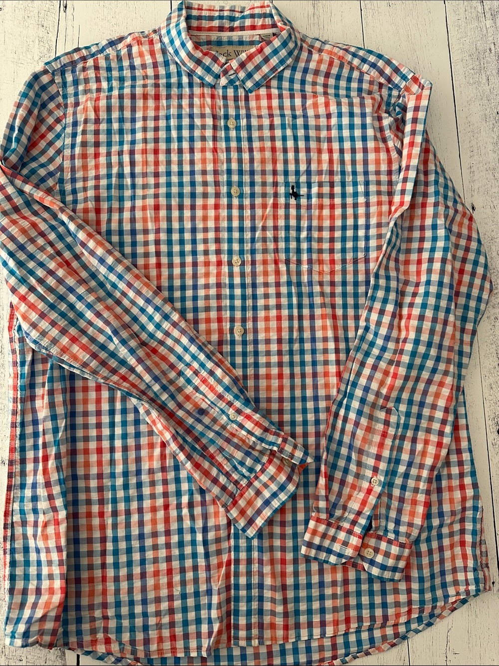 Polo by Jack Wills Red & Blue Check Cotton Button-Down Shirt XL